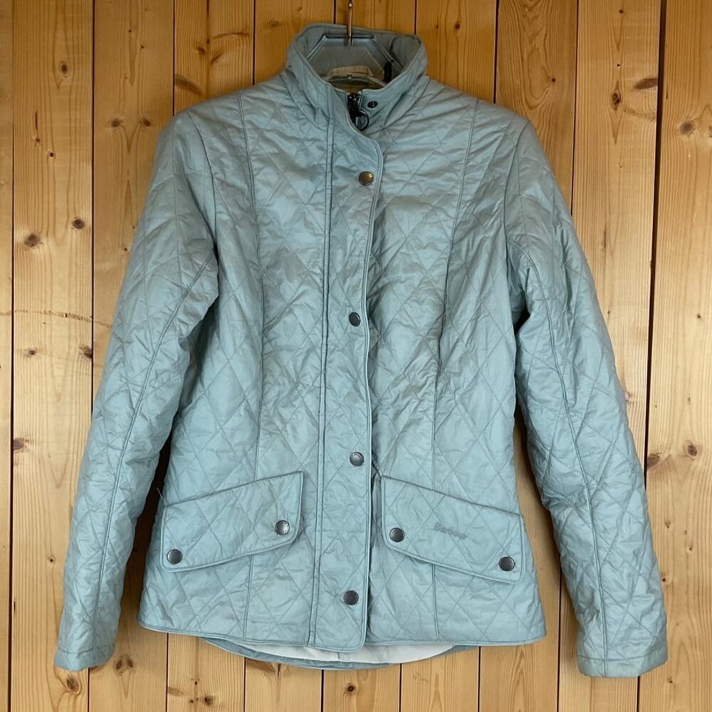 Barbour Women's Flyweight Cavalry Quilted Jacket, Light Seafoam Green - Size 4